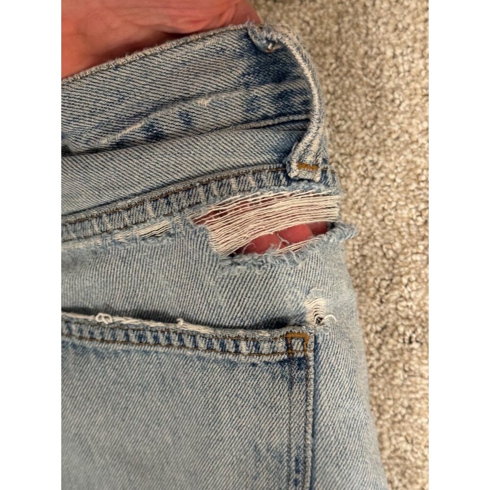 Agolde Light Blue Wide-Leg Jeans - Picture 9 of 14